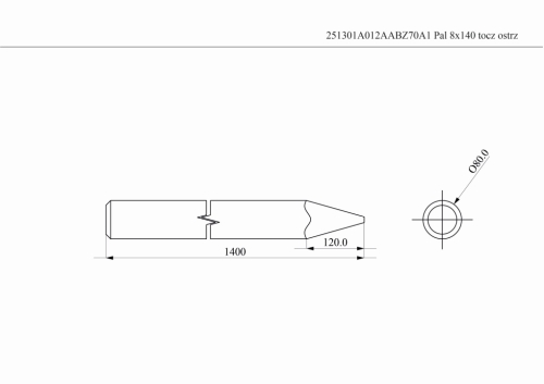 Pal 8x140 toczostrz